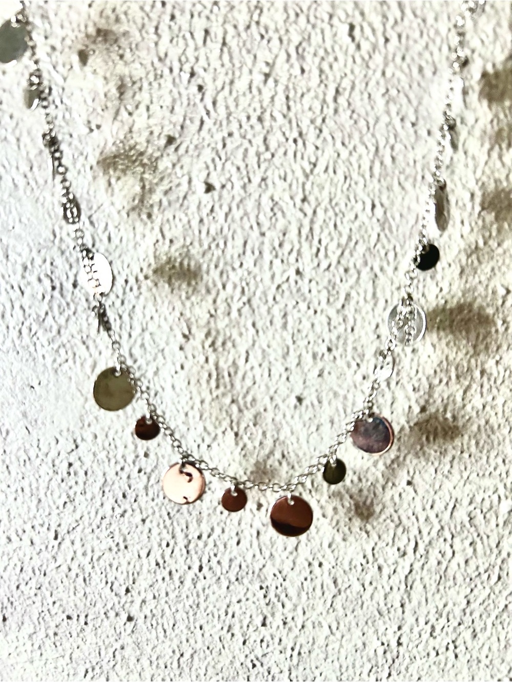 Lia Sophia Silver Disc Charm Necklace